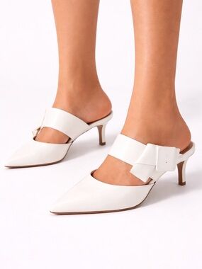 Bandolino White Pointed-Toe Slip-On Kitten Heels for Women new size 6.5